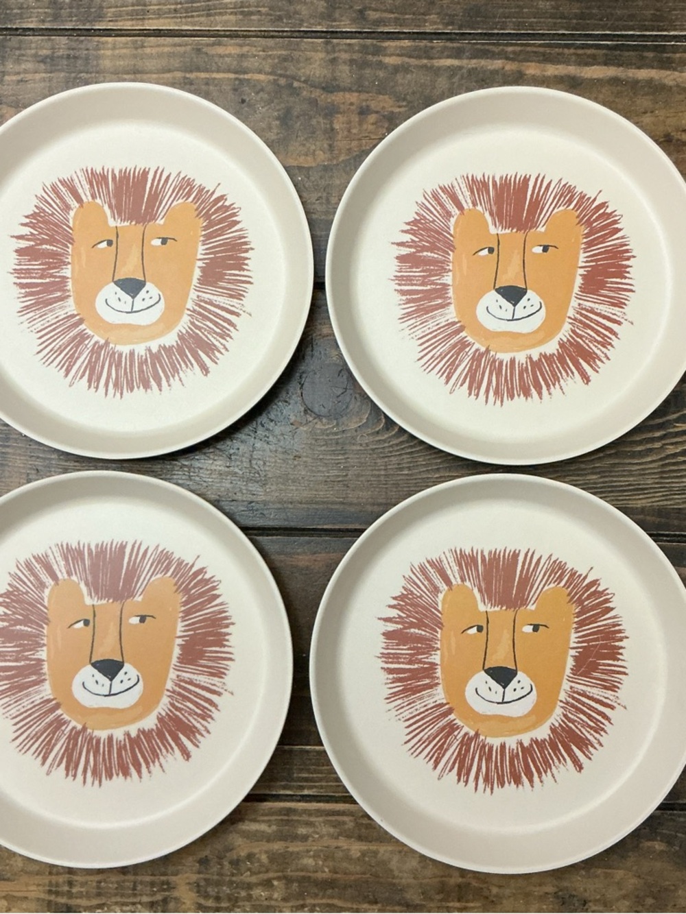 Pillowfort Target Melamine Jungle Lion Kids Plates Set of 4